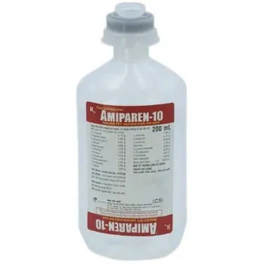 Amiparen 10% truyền Otsuka (C/200ml) - Thuốc điều trị cho bệnh nhân giảm protein huyết tương, suy dinh dưỡng